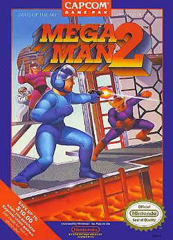 Box art for the original Mega Man 2 game for the NES